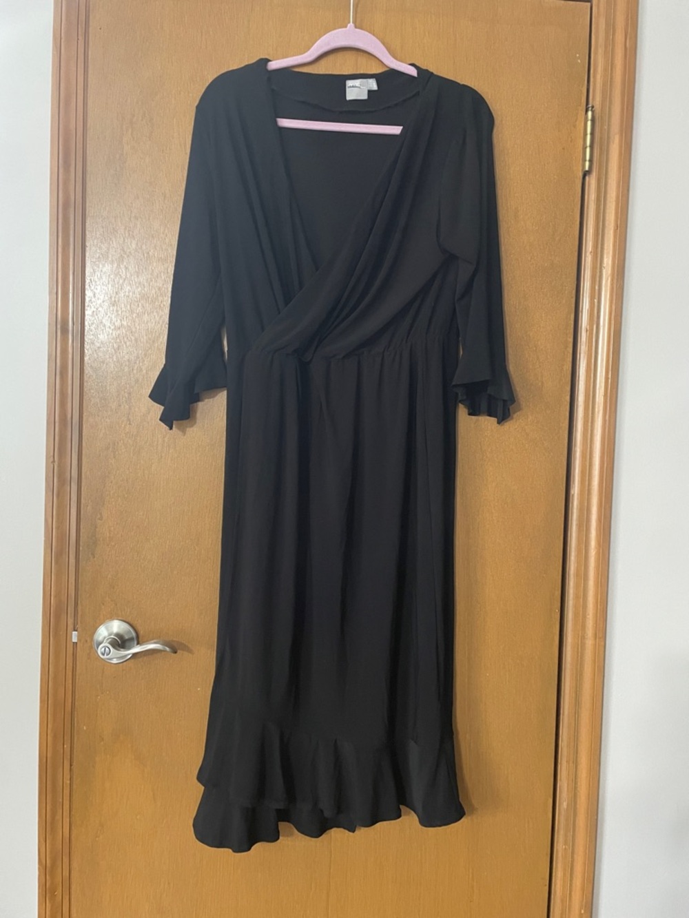 ASOS Black Wrap Midi Dress